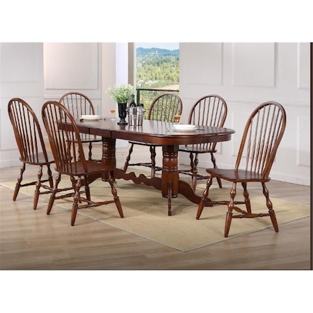 Sunset Trading Andrews Double Pedestal Extendable Dining Set 7 Piece DLU-ADW4296-C30-AW7PC